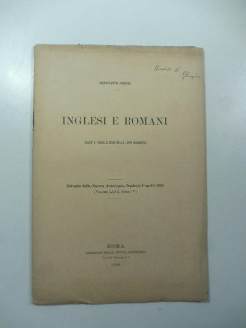 Inglesi e Romani. Cause e parallelismo della loro grandezza